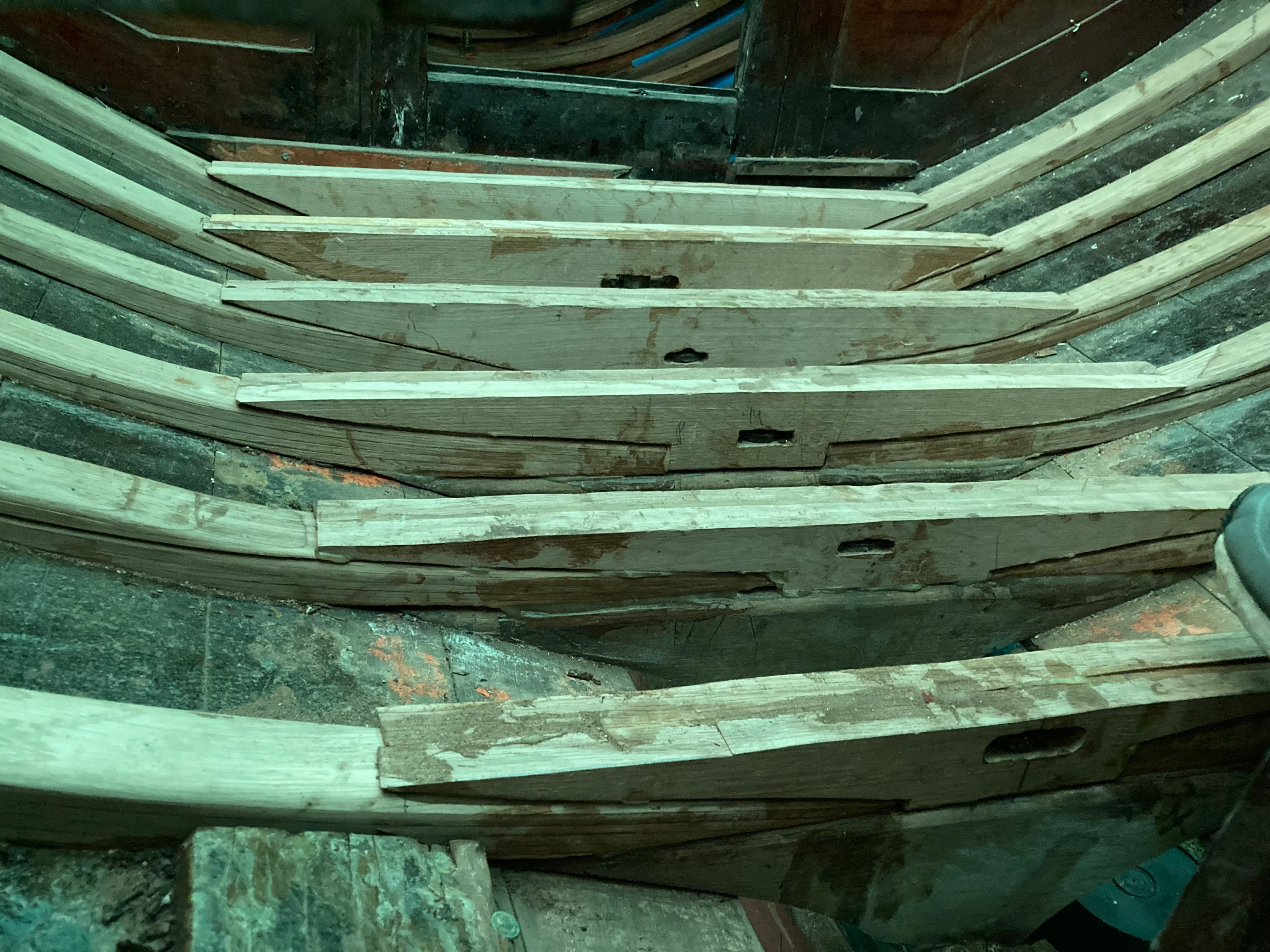 Cockpit floor timbers installed