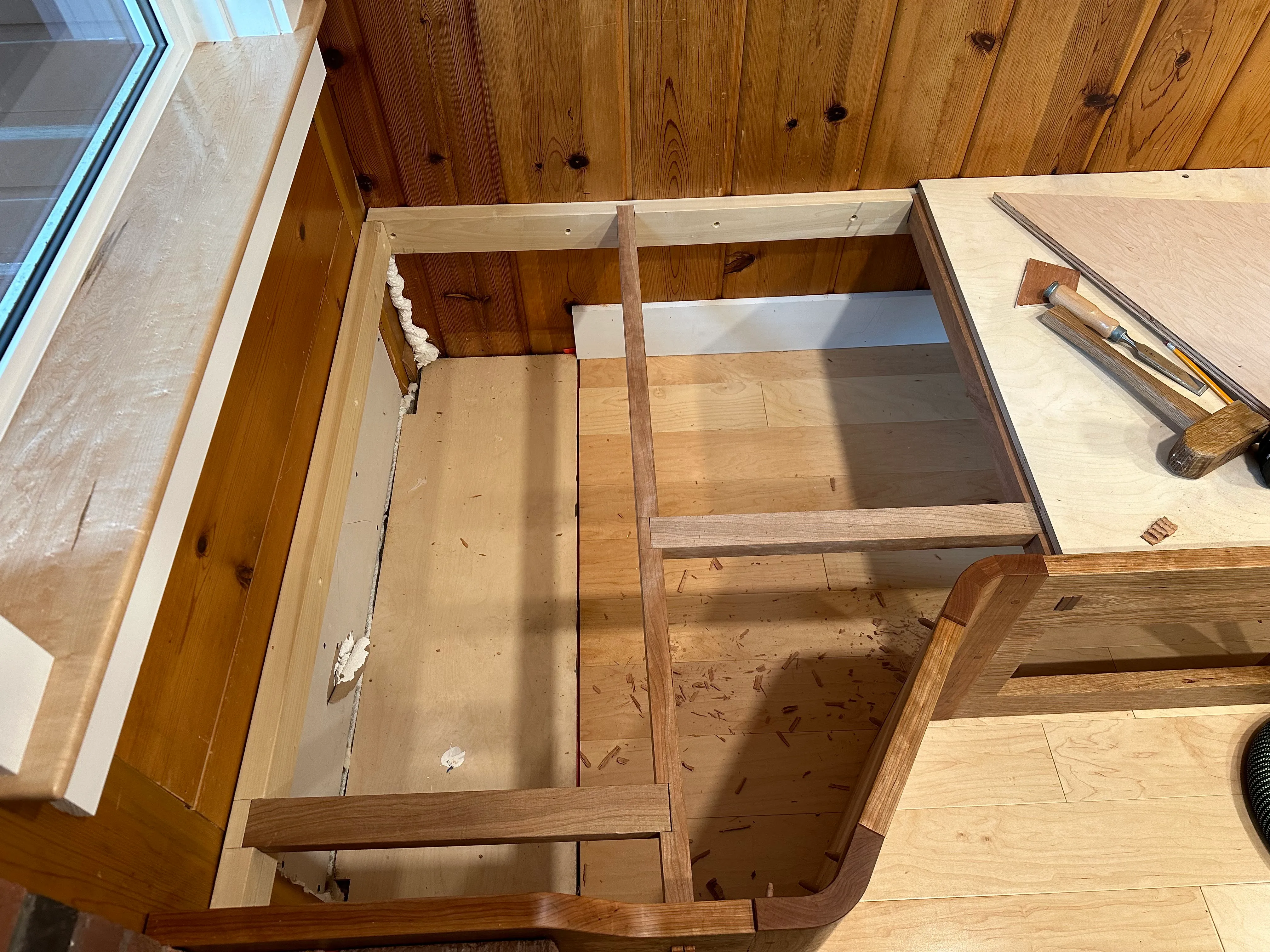 Storage compartments viewed from above