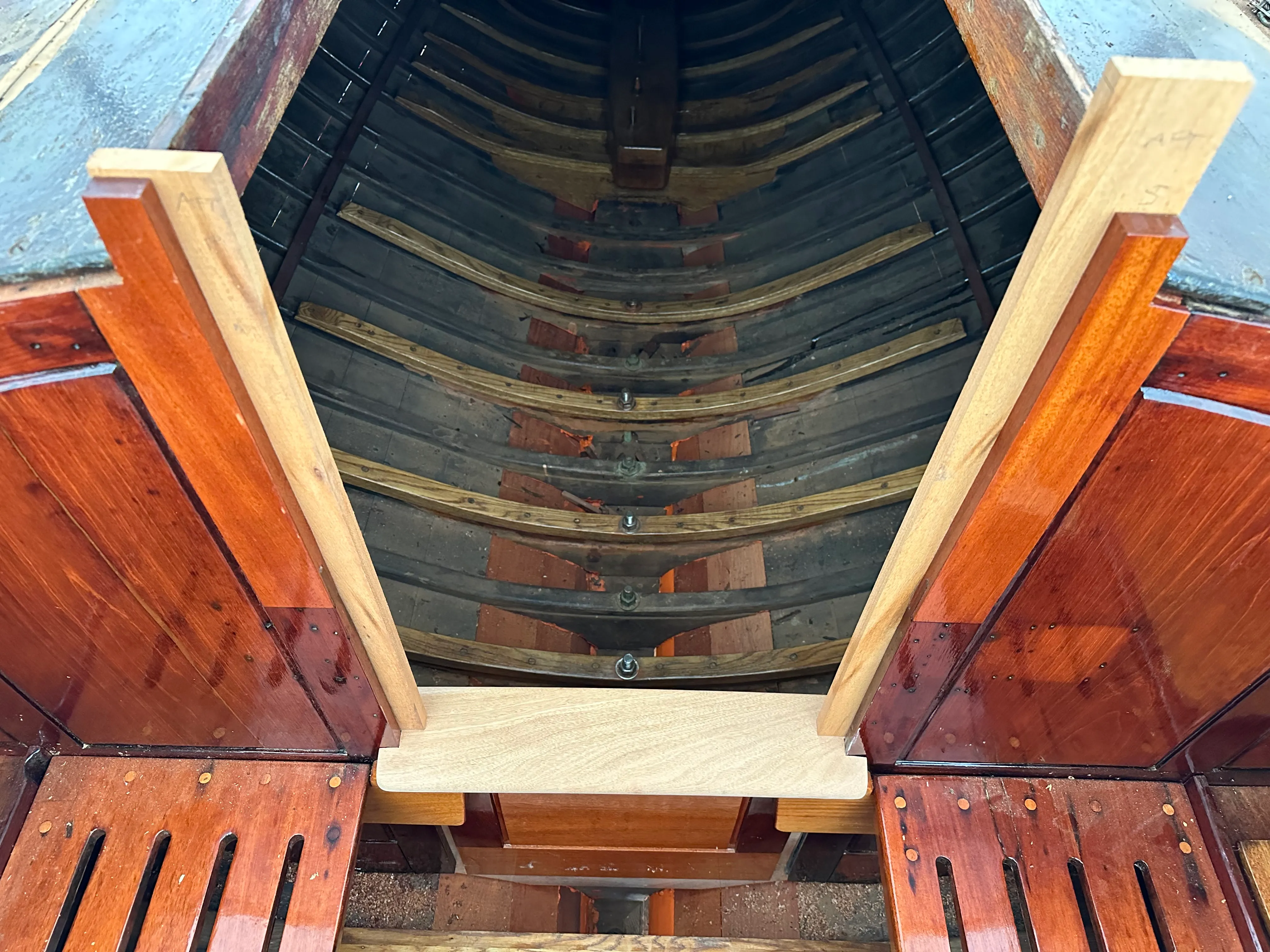 Companionway trim and drop board guides